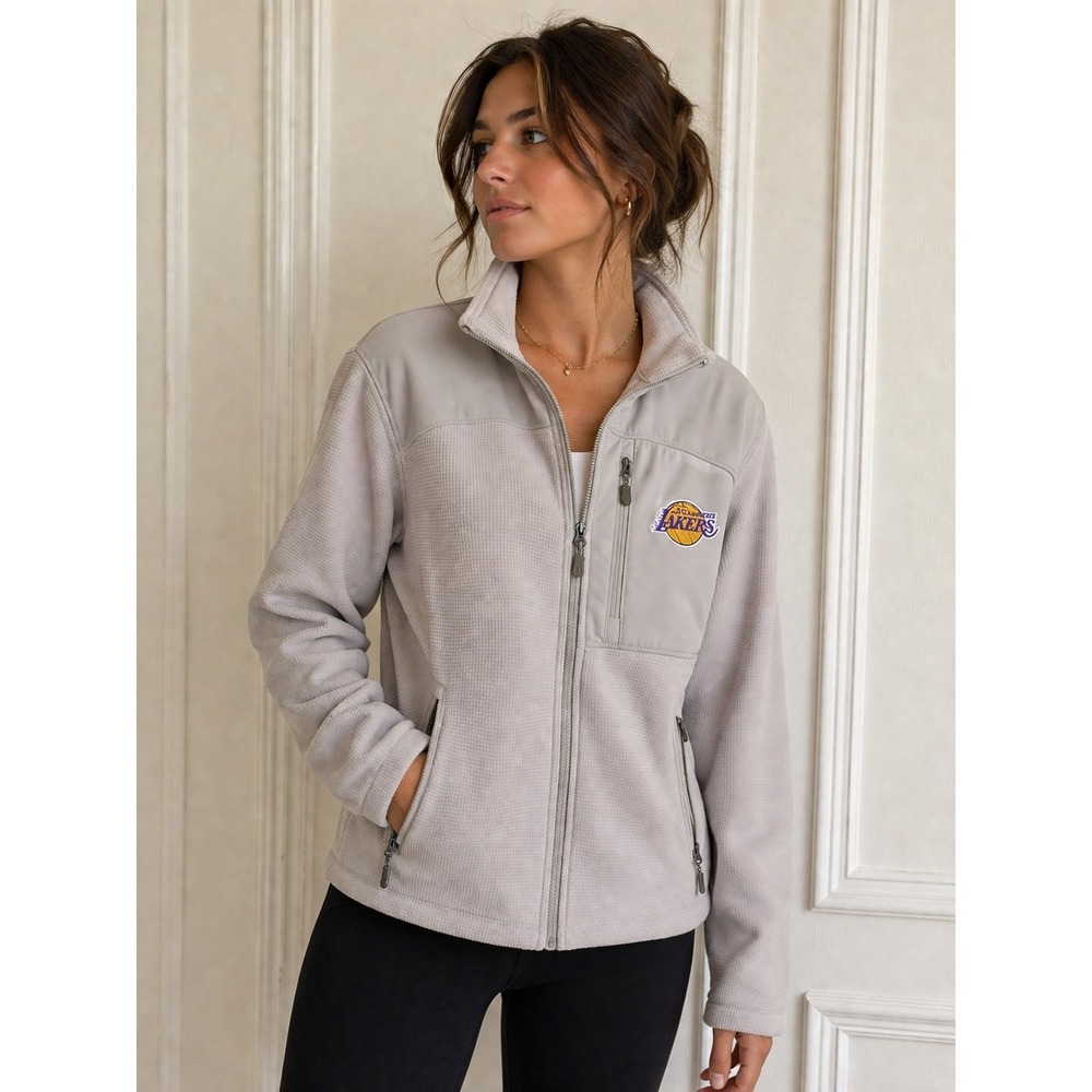 Fossa Los Angeles Lakers Zip-Up Jacket‎ Sweatshirt Size L Gray